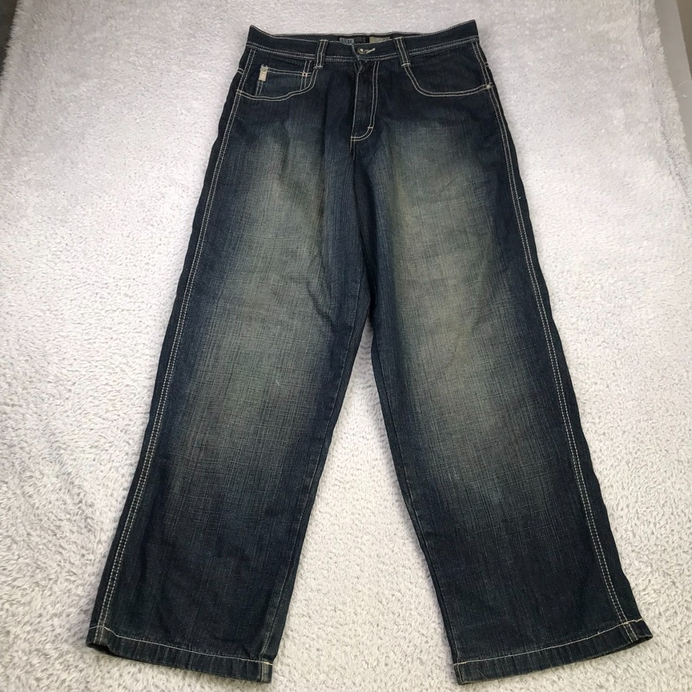 Southpole Jeans Mens 30 (32x30)‎ Dirty Wash Baggy Vintage Y2K Hip Hop Brown Tab